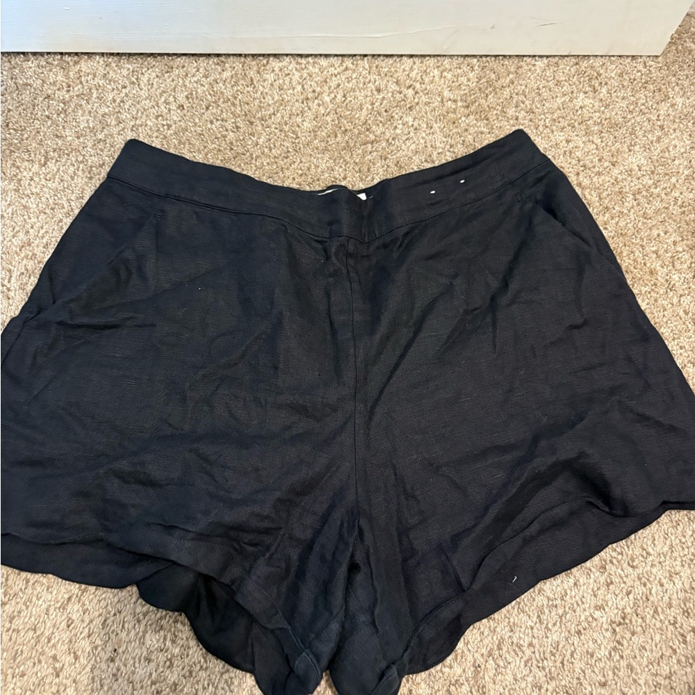 Abercrombie & Fitch Black Linen Shorts A&F Linen Collection Size 32
